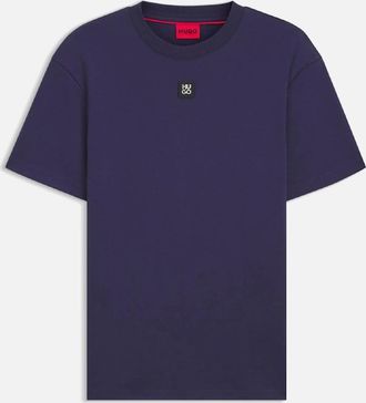 HUGO BOSS Mens Dalile Stacked Logo T-Shirt - Dalile T-Shirt - Navy - Size: 42