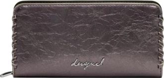Desigual Bruine Hook Button Portemonnee met Compartimenten - Dames - Portefeuilles - Bruin - ONE Size - Accessoires