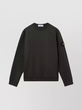 Stone Island crew neck ribbed sweatshirt