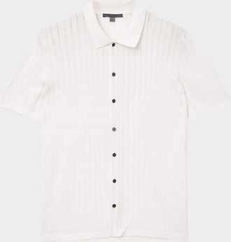 John Varvatos Mens Moore Button-Down Summer Sweater Shirt
