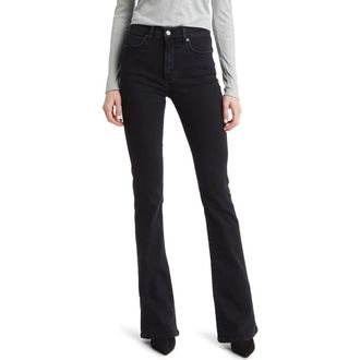 Veronica Beard Beverly High Waist Skinny Flare Jeans in Washed Onyx at Nordstrom, Size 25