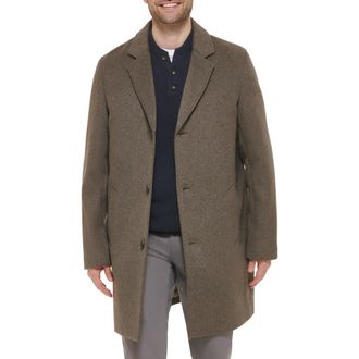 Cole Haan Classic Wool Blend Plush Notched Collar Coat in Truffle at Nordstrom Rack, Size Xx-Large