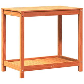vidaXL Mesa De Plantaci&oacute;n Y Estante Madera Maciza Marr&oacute;n 82,5x50x75 Cm Vidaxl