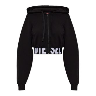 Diesel Nika-D-Pop Sweatshirt - Dames - Vesten met rits - Zwart - XL - Katoen - Hoodies & sweatvesten