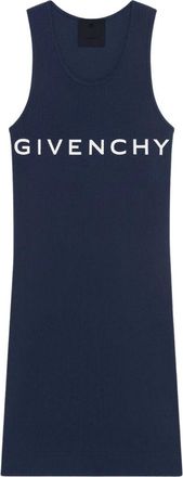 Givenchy tanktop mini geribbelde donker marineblauwe jurk