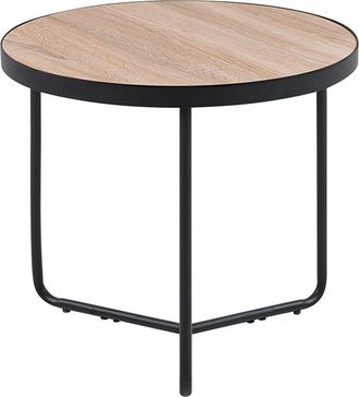 Beliani Beliani - Mesa Auxiliar De Tablero De Mdf Madera Clara Negro Industrial Moderno Melody