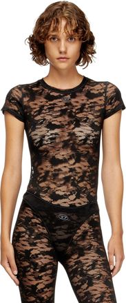 Diesel Camo lace T-shirt - Tops - Woman - Black