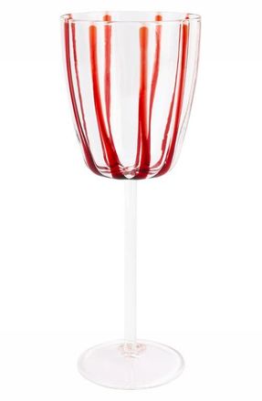 Vietri Nuovo Stripe Stemless Wine Glass in Red at Nordstrom