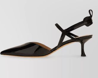 Fendi patent leather slingback pumps