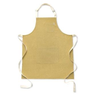 Solino Home Linen Apron 32 x 27 in for Dining Table, Holiday and Everyday Table Decor - Classic Linen Apron in Mustard Gold /Ivory at Nordstrom, Size
