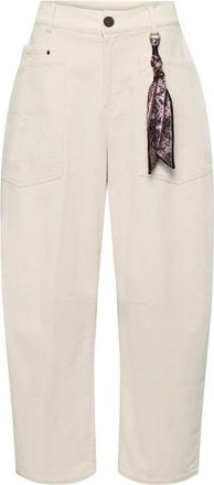 LeComte Geknipte broek - Dames - Straight fit broeken - Beige - L - Broeken