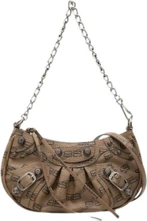 Balenciaga Pre-owned Le Cagole Schoudertas - Dames - Vintage Schoudertas - Bruin - ONE Size - Leer - Vintage