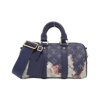 Louis Vuitton Ancre Blue Coated Canvas Boston Bag (Pre-Owned)
