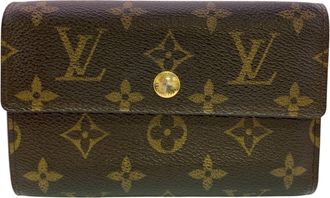 Louis Vuitton Brown Leather Wallet (Tri-Fold) (Pre-Owned)