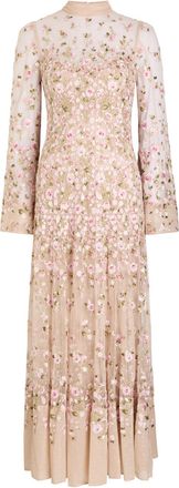 Needle & Thread Sylvia Rose Floral-embroidered Tulle Gown - Light Pink - 16 (UK16 / XL)