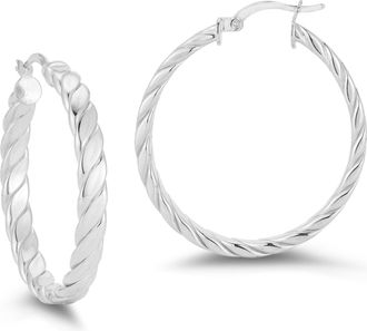 Glaze Jewelry Sterling Silver Medium Twist Hoops