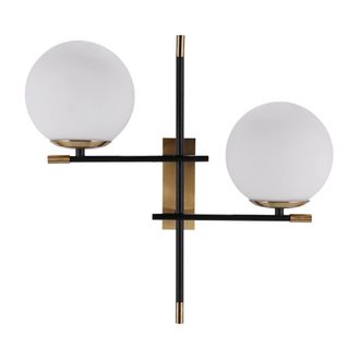 Netlighting Stelia Modern 2 Light Wall Lamp E14 in Black