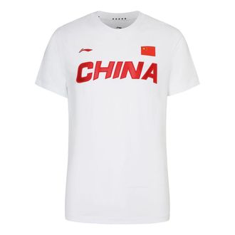 Li-Ning Lifestyle Sportswear Premium Tee White Red AHSS983-3