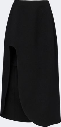 Jil Sander Asymmetric virgin wool midi skirt