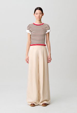 Claudie Pierlot Pantalon tailleur large viscose lin