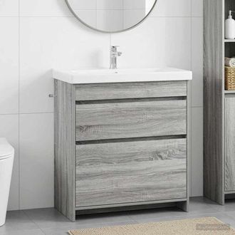 vidaXL Vidaxl Mobiletto Da Bagno Sotto Lavabo Sonoma Grigio