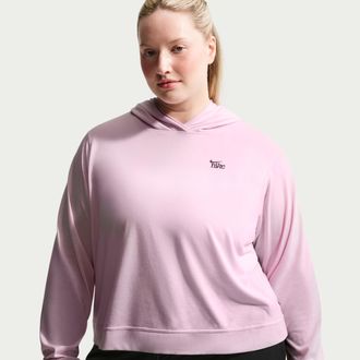 Nike Womens Nike Sportswear Chill Knit Lightweight Hoodie (Plus Size) in Pink | IQ8393-663