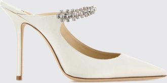 Jimmy Choo London Mules in raso con ricamo di cristalli e tacco alto
