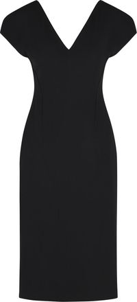 Jil Sander Black Virgin Wool Midi Dress
