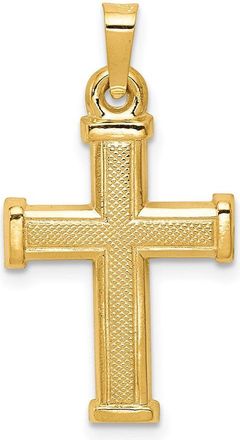 Diamond2Deal 14k Yellow Gold Hollow Latin Cross Pendant