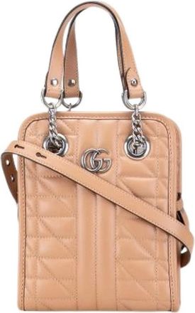 Gucci Pre-owned Handbags, female, Beige, Size: ONE SIZE Pre-owned Vintage Leather Handbag