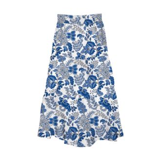 MC2 Saint Barth Rokken, Dames, Veelkleurig, M, Bloemen zijden maxi rok