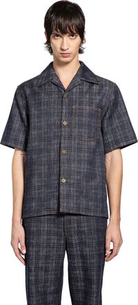 Burberry Checked Short Sleeves Denim Shirt