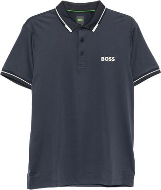 HUGO BOSS Logo-print Trimmed Polo Shirt