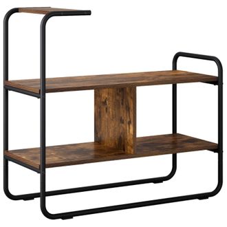 vidaXL Mesa Consola Roble Ahumado 80 X 35 X 75 Cm Madera De Ingenier&iacute;a Vidaxl