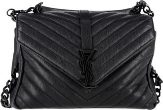 Saint Laurent Pre-owned Vintage Schoudertas - Dames - Vintage Schoudertas - Zwart - ONE Size - Leer - Vintage