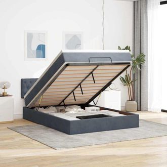 vidaXL Vidaxl - Estructura Cama Otomana Colch&oacute;n Terciopelo Gris Oscuro