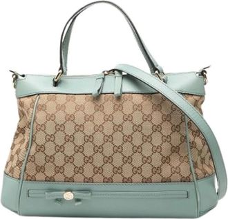 Gucci Pre-owned Handbags, female, Beige, Size: ONE SIZE Pre-owned Mayfair Satchel
