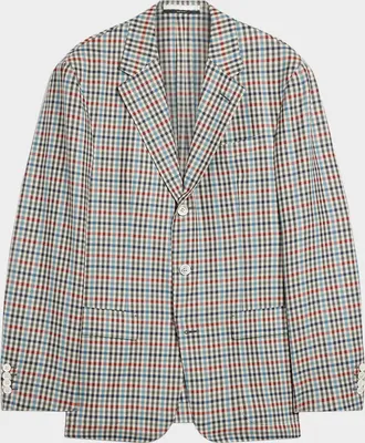 Dunhill Men & apos;s Wool and Cashmere Check Single-Breasted Blazer
