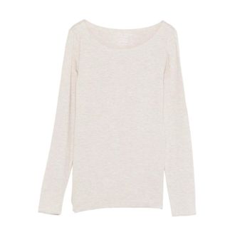 Majestic Filatures Longsleeve met boothals - Dames - Tops - Beige - Maat: L