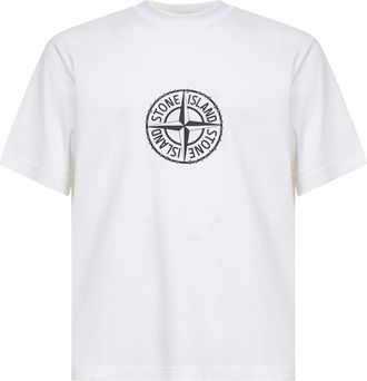 Stone Island All Around Compass T-Shirt - Heren - T-shirts - Wit - XL - Katoen - Tops