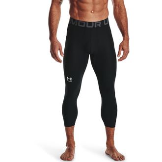 Under Armour Trainingstights UNDER ARMOUR HeatGear &frac34;-Leggings, Herren, Gr. XS, N-Gr, schwarz (schwarz 001), Obermaterial: 79% Polyester, 21% Elasthan, Hosen Traini