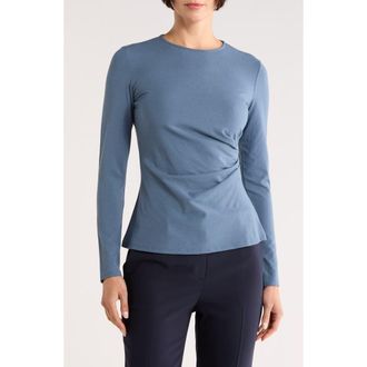 Theory Mirinz Ruched T-Shirt in Bering at Nordstrom Rack, Size Petite