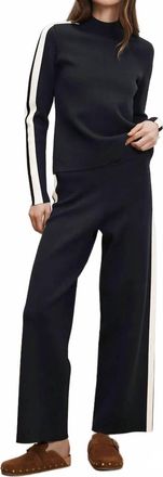 Veronica Beard Jenkins Knit Track Pant In Navy