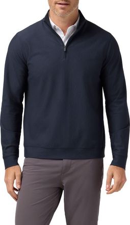 Mizzen+Main Easton Textured Quarter Zip Pullover in Navy at Nordstrom, Size X-Large