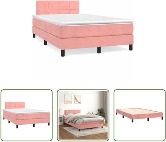 vidaXL Vidaxl Cama Box Spring Con Colch&oacute;n Terciopelo Rosa 120x190 Cm