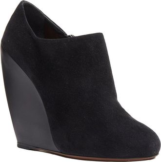 Alaia Alaia Womens Suede Azzedine Suede Curved Wedge Round Toe Bootieie (Authentic Pre-Loved)