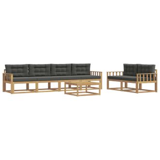 vidaXL Conjunto De Sof&aacute;s De Exterior 6 Pcs Blanco Y Antracita Vidaxl