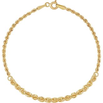Bony Levy 14K Gold Rope Chain Bracelet in 14Ky at Nordstrom Rack, Size 7