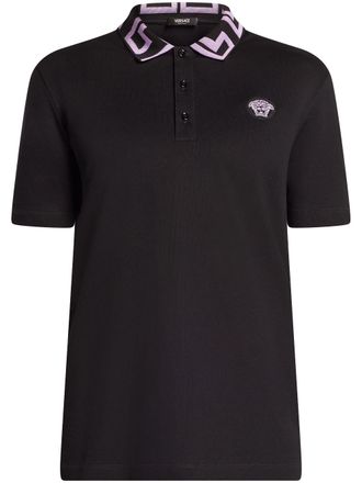 Versace Polo con ricamo Medusa - Nero
