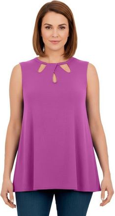 Jessica London Sleeveless Cutout Knit Tunic in Deep Orchid at Nordstrom, Size Medium